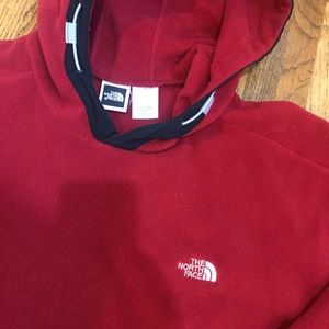 The NorthFace Red Fleece Men’s Pullover Hoodie Sz L